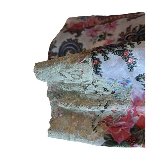 Vintage Victoria’s Secret Womens Size P Gold Label Pajama Top Silky Satin Floral - Picture 7 of 12